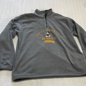 Disney Gray Zip-Up Men's‎ Sweater with Embroidered Logo. Size M